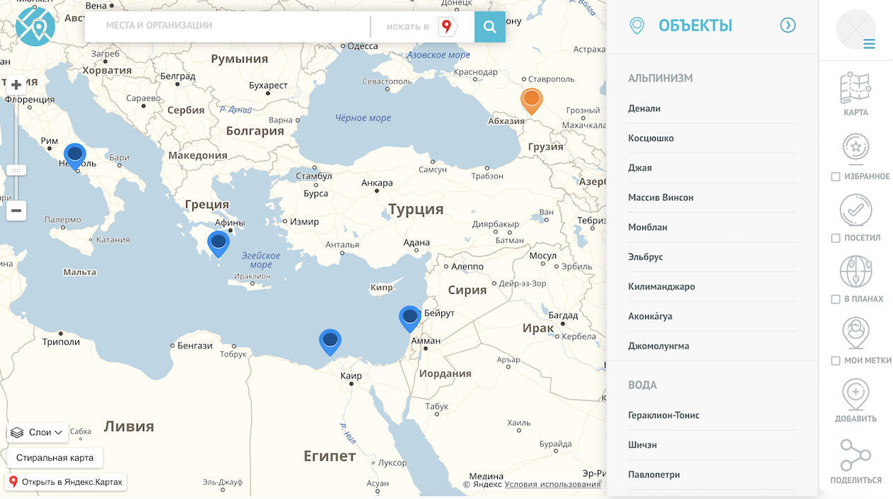 Панель объектов