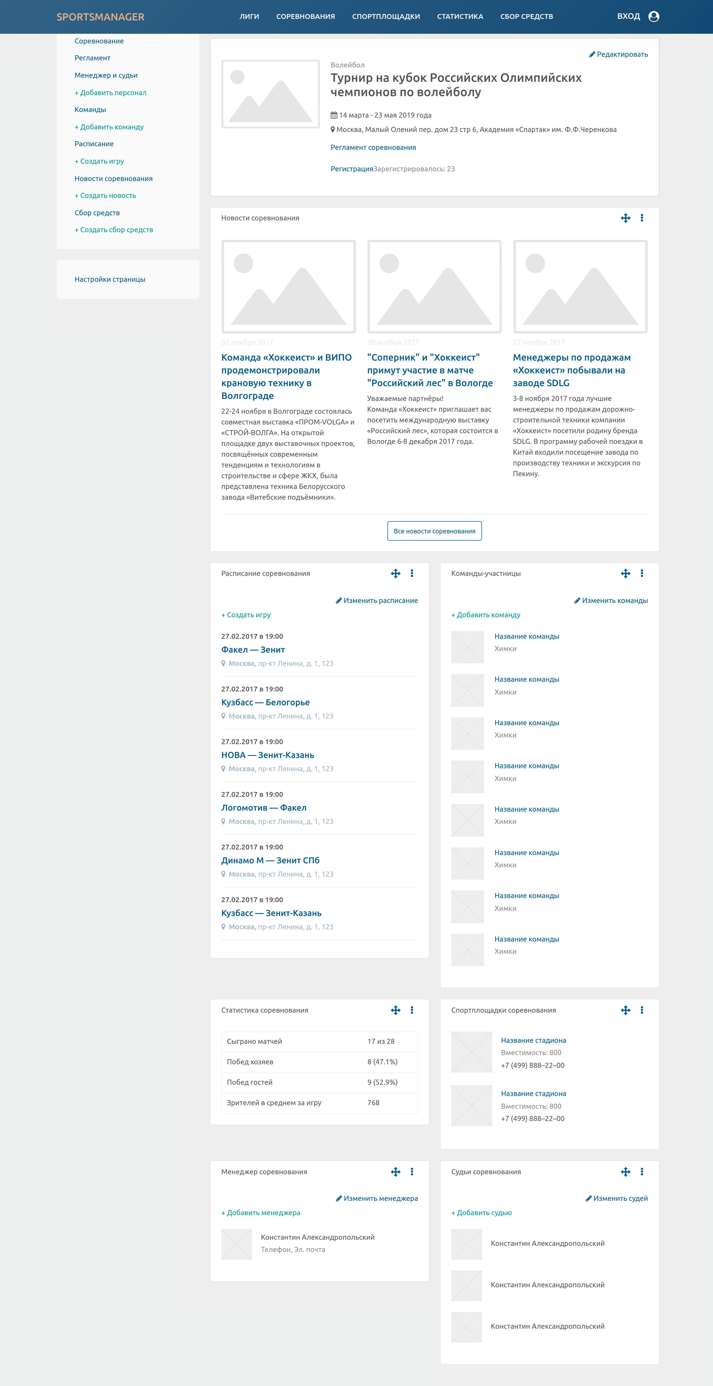Страница соревнований